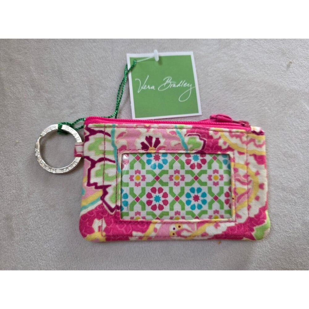 Vera Bradley Zip Id Lanyard Wallet Mosaic Floral Pattern NWT7